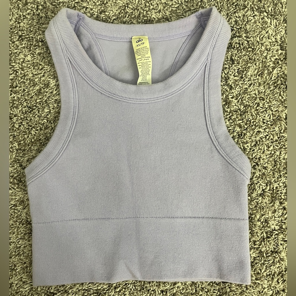 Alo Yoga Seamless Delight High Neck Bra Discontinued Color Lavender